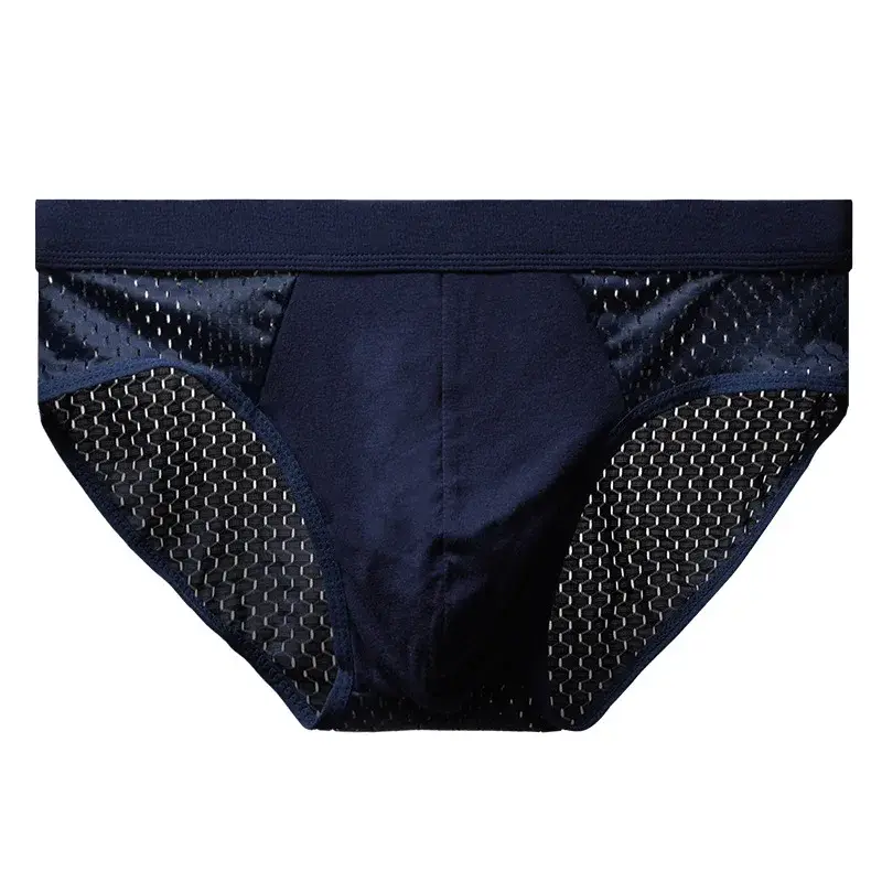 Men Underwear Male Thin Breathable Triangle Panties for Men's Ice Silk Briefs Mesh Sexy Square Corner Pants for men's Shorts