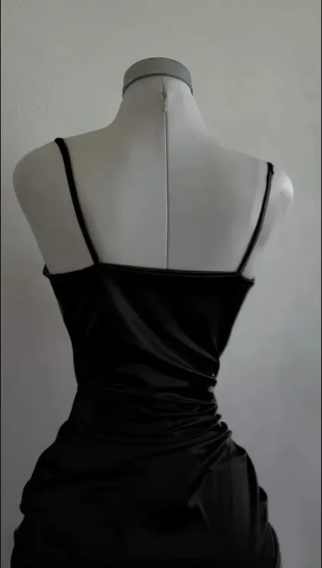 2026 New Style Strapless Ruffled Slit Sexy Form-Fitting A-line Dress