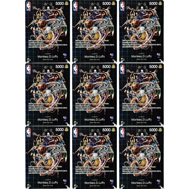One Piece US College Basketball Luffy Promo Card Straw Hat Crew Anime Collectibles Replica High Quality Cards Foil Texture Card