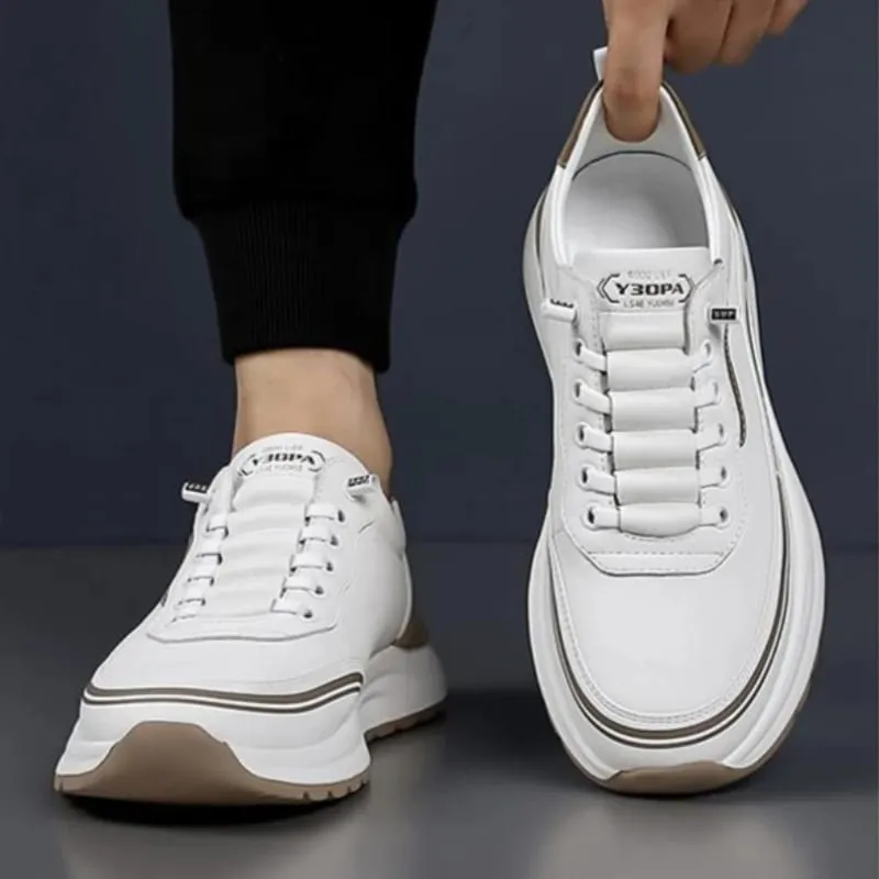 Luxury Men's Sneakers Leather Mens Running Shoes Wear Resistant Non Slip Casual Shoes Soft Sole Men Shoes Comfortable Zapatillas