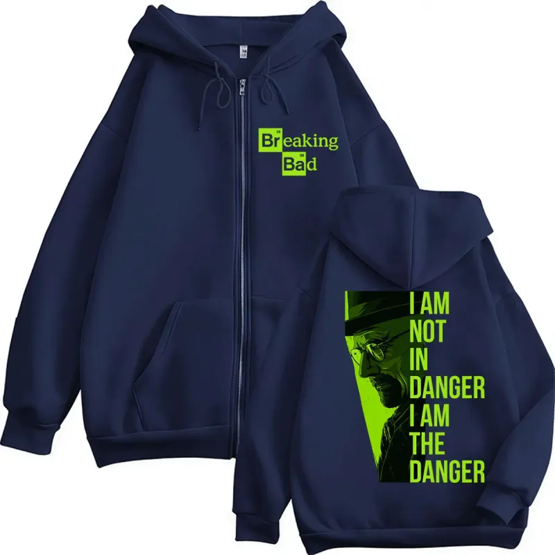 TV Dizisi Breaking Bad Heisenberg Zip Up Kapüşonlular Ben Tehlike Değilim Ben Tehlikeyim Erkek Kadın Eşofman Gevşek Sonbahar Rahat Mont