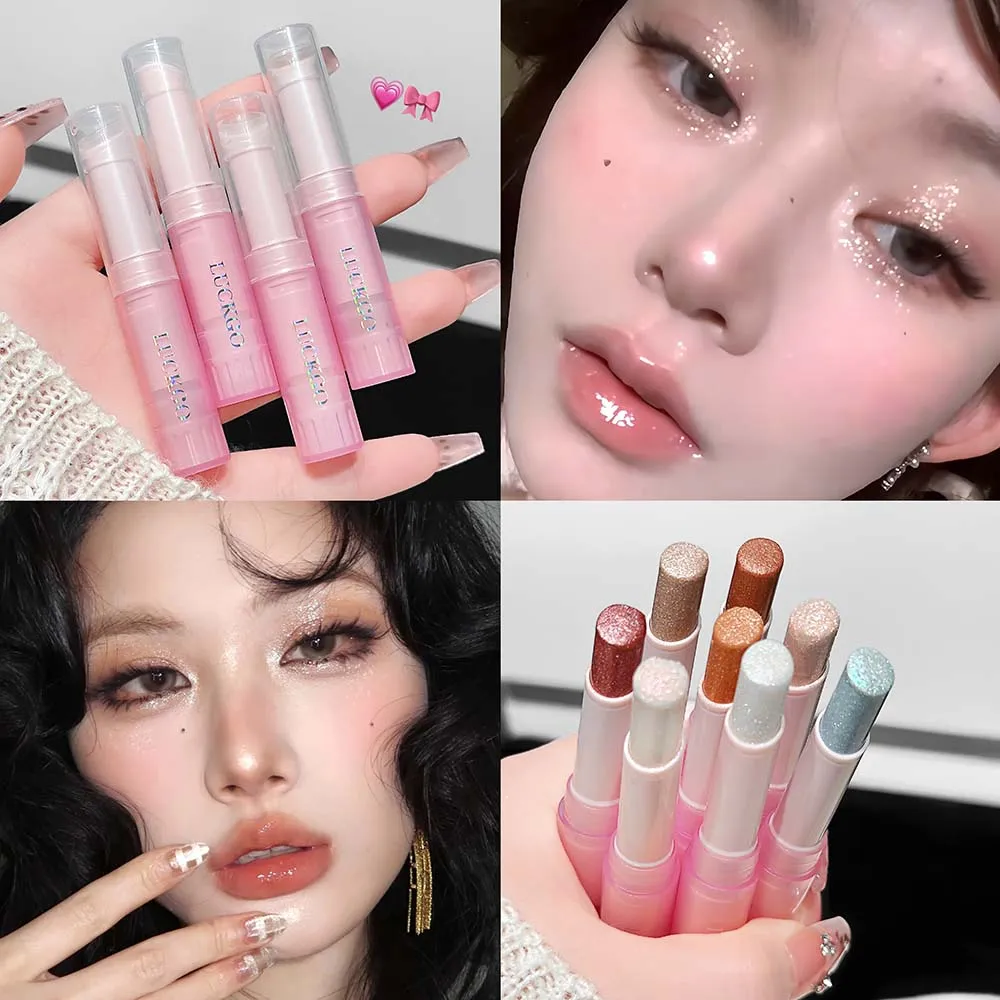 Sparkling Waterproof Eyeshadow Highlighter Pen Blue Diamond Jelly Eyeshadow Stick Glitter Pink Purple Eye Shadow Brighten Makeup
