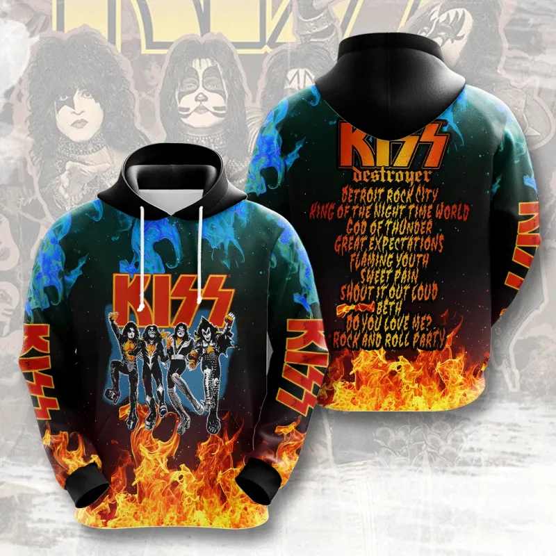 2026 Hot Rock Kiss Hoodies 3D Printed Men Women Funny Long Sleeve Sweatshirt Shirt Street Man Hoodies Tops Y2k Hoodies