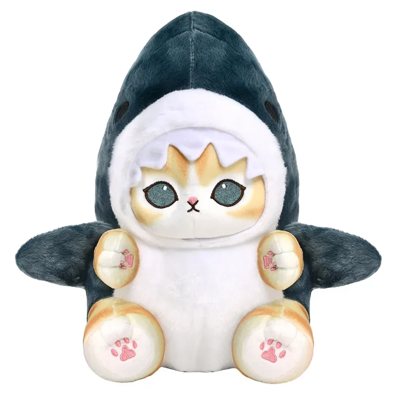 27 ซม.Mofusand SHARK Cat ของเล่นตุ๊กตาน่ารักการ์ตูนตุ๊กตาสัตว์ตุ๊กตานุ่ม Kawaii อะนิเมะแมวกอดหมอน Plush