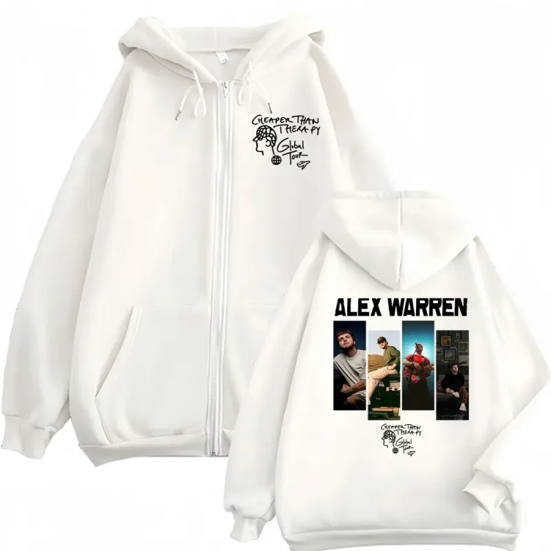 Alex Warren Live Tour 2026 Album Cover Hoodie Men Women Vintage Zipper Hoodies Oversized Comfort Zip Up Sweatshirts Coats Jacket
