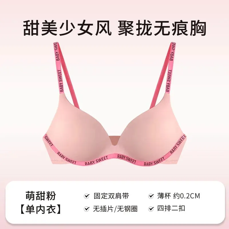 Seamless Wirefree Bra For Young Girls Light Padding Push Up Effect Bralette Set Pure Style Comfort Underwear Teens Lingerie AU