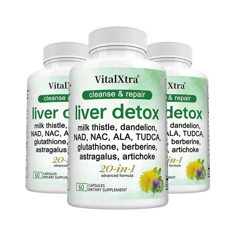 Liver Detox & Repair Capsules with Milk Thistle Dandelion & Turmeric Liver Cleanse Nourishing Antioxidant & Digestion Support