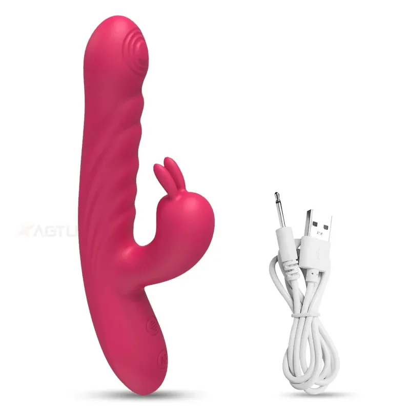 Adult Sex Toy Thrusting Rabbit VIbrator for Women Vibrating Dildo Telescopic G-Spot Clitoris Stimulator Female Masturbator
