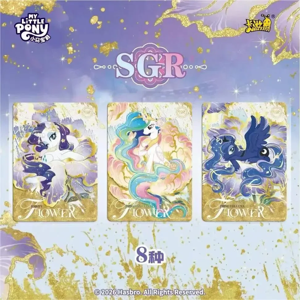 Genuine My Little Pony Card Friendship Eternal Card Radiant Moon Pack Gilded Flash Cards Anime Collection Card Toys Gift
