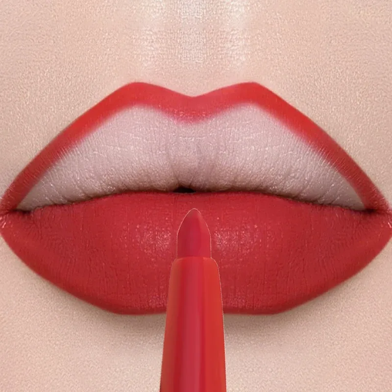 Matte Lip Liner Lipstick Pen Rotating Not Easy To Fade Rose Gold Lipliner Pencil Waterproof Non-Stick Cup Brown Lipliner Makeup