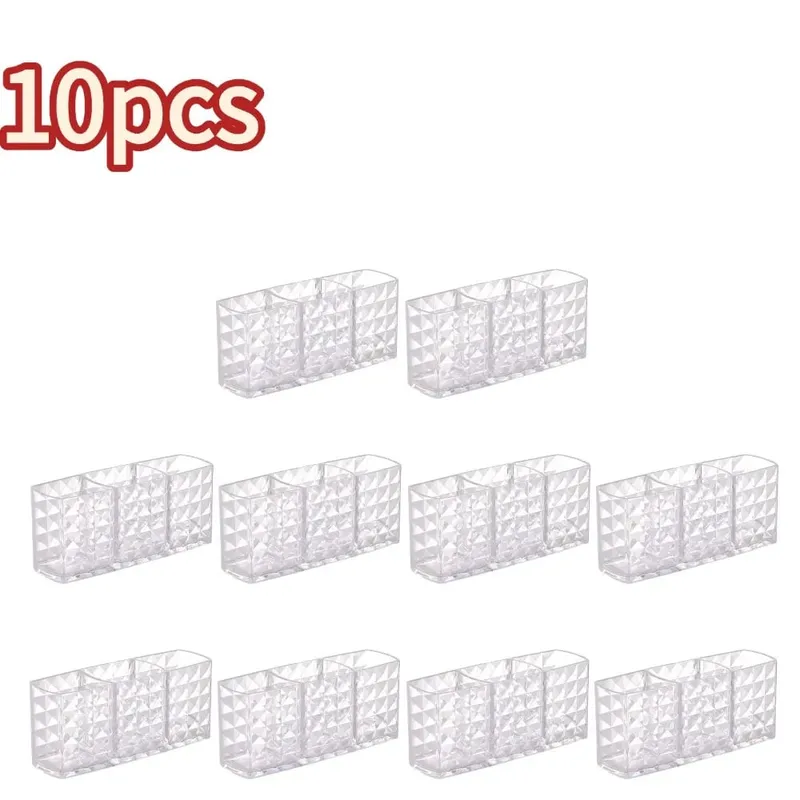 3 Slots Makeup Brush Holder Makeup Organizer Cosmetic Storage Box Lipstick Eyebrow Pencil Display Stand Acrylic Transparent Box