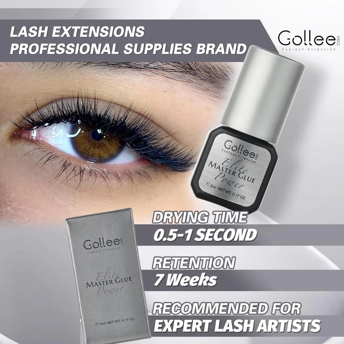 Gollee For Master of Eyelash Grafting 0.5s Fast Drying Retention 6-8 Week Eyelash Extension Glue Waterproof Max Bonding — image 3