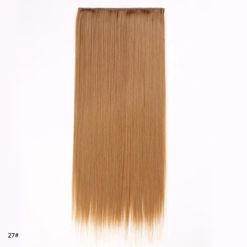 Synthetic 24 Inch Long Straight Clip in Hair Extension Seamless Natural Looking Easy Install Women’s Hairpieces for Daily Wear