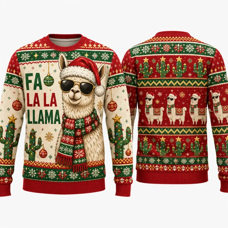 Moo Y Christmas Highland Cow Sweatshirt 3D Print Crew Neck Long Sleeve Men Women Ugly Xmas Party Holiday Autumn Pullover Fashion