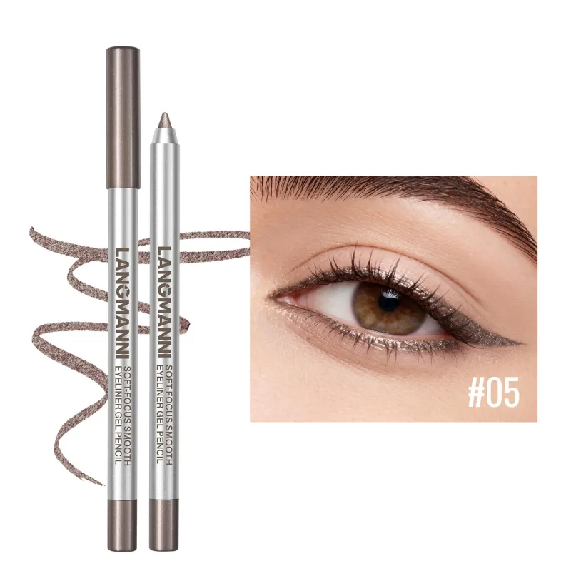Waterproof and Sweat Proof Pearlescent Shining Eyeliner Gel Pencil Long Lasting Smooth Easy To Colors Women Eye Makeup