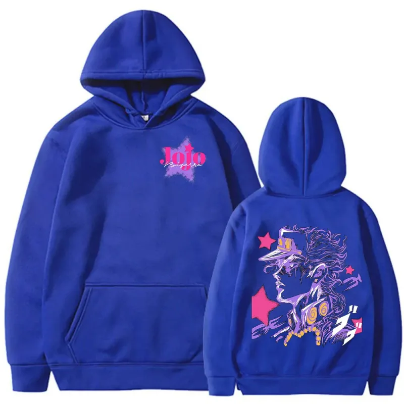 Anime JoJo Bizarre Adventure Kujo Jotaro Hoodies Men Women Clothing Fashion Casual Pullovers Long Sleeves Oversized Sweatshirts