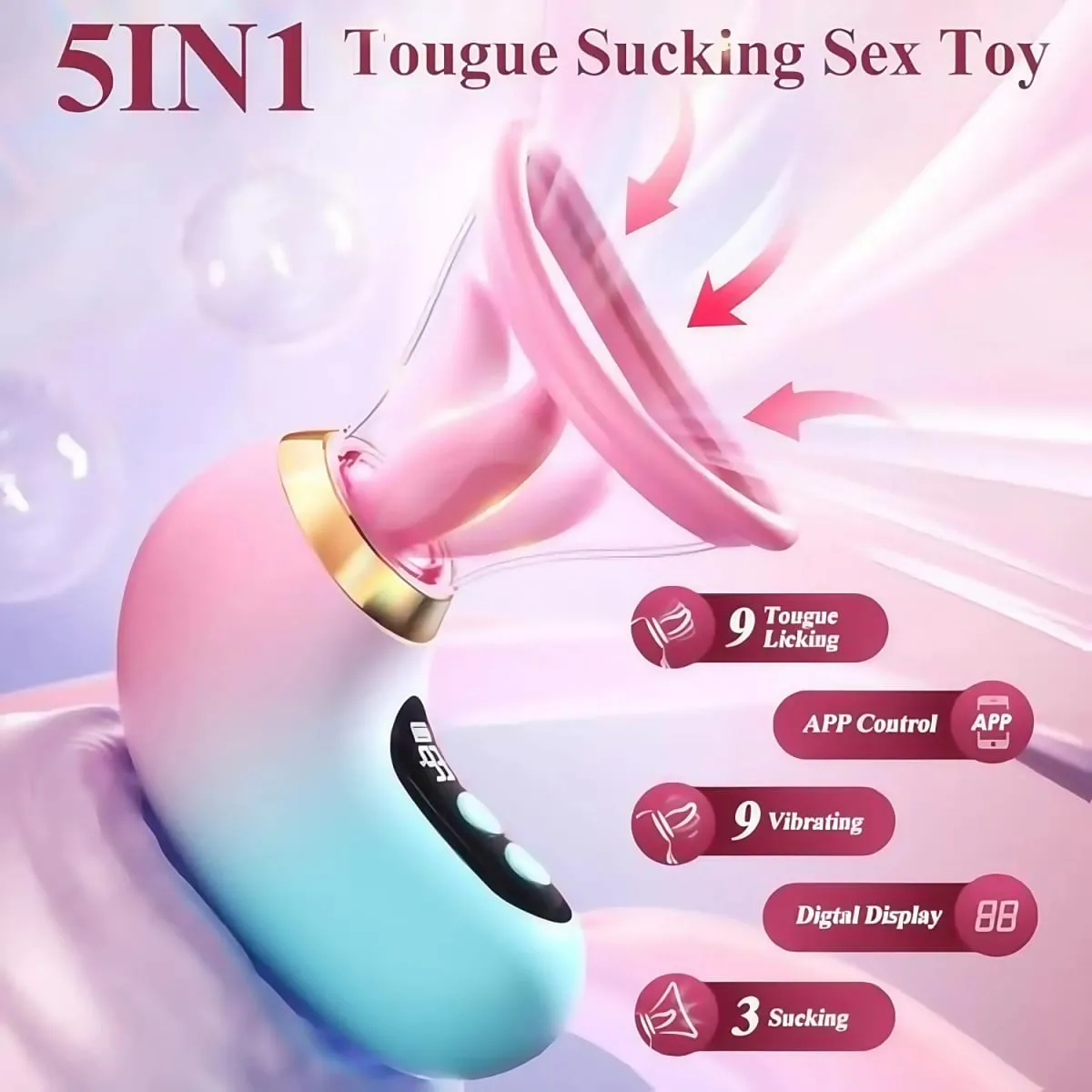 5IN1 Klitoris Sauger Vibrator Zunge Lecken Nippel Vagina Massager APP Control Clit Stimulator LCD Display Sex Spielzeug für Frauen