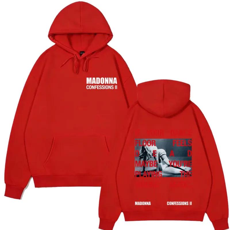 Madonna CONFESSIONS II Album Tour 2026 Print Hoodie Men Women Vintage Sweatshirts Loose Casual Oversized Long Sleeves Pullover