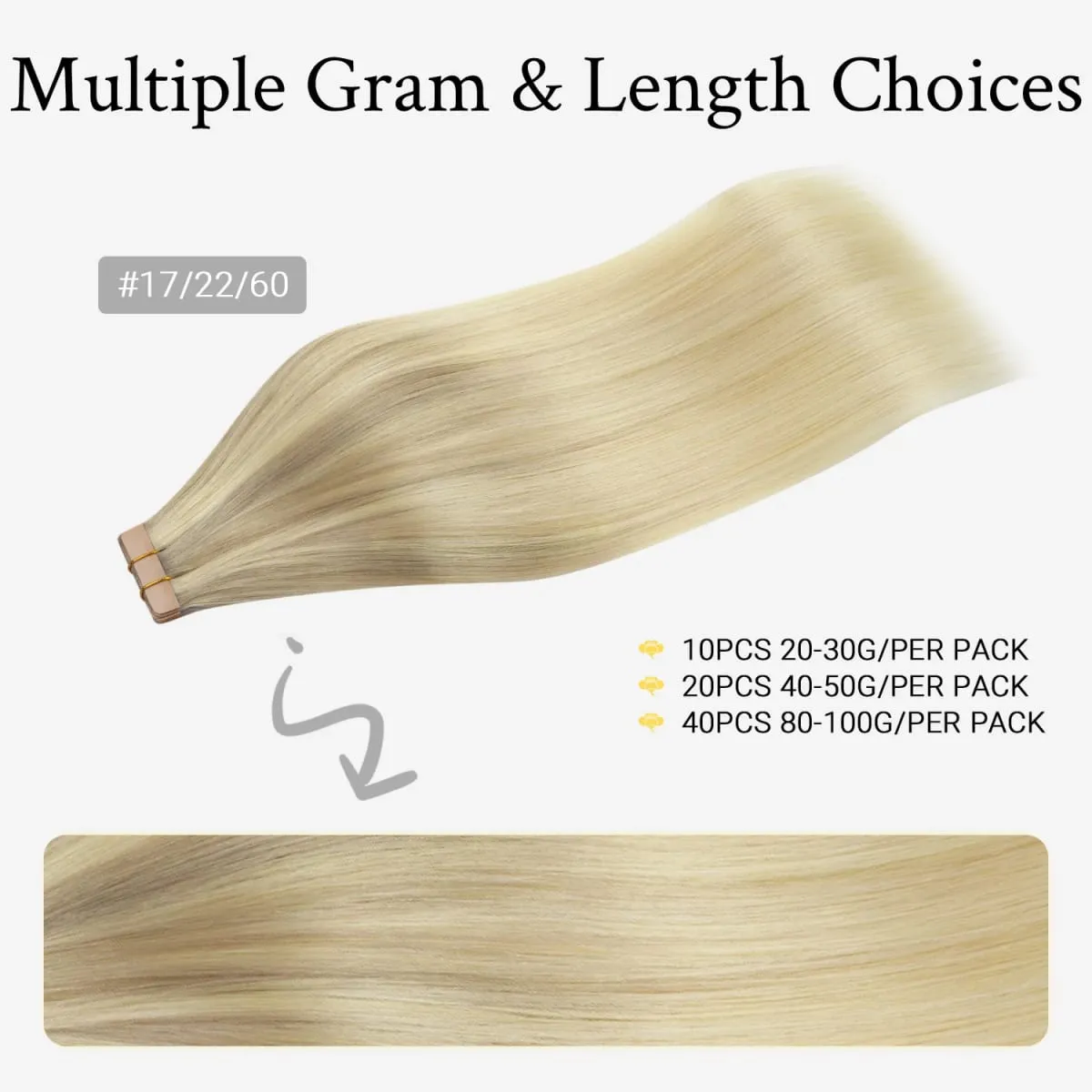 Sunmofavo Seamless Tape In Hair Extensions 100% Real Remy Human Hair Straight Ash Brown To Platinum Blonde Ombre Silky Glossy 20Pcs 50g Firm Hold After Heat Application Instant Volume Salon Professional Tape Ins