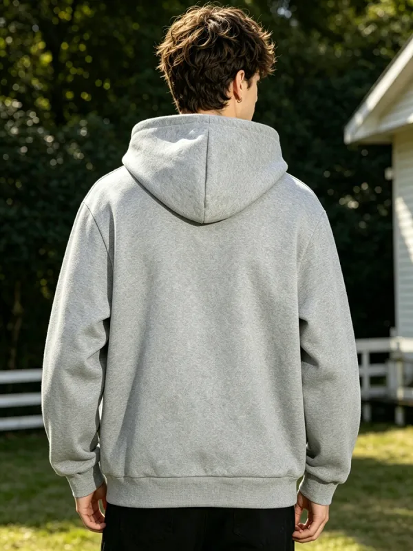 Men's Half Zip Hoodie With Personalized Spider Print Street Style Casual Sweatshirt Autumn And Winter Trendy Fitness Commute Top