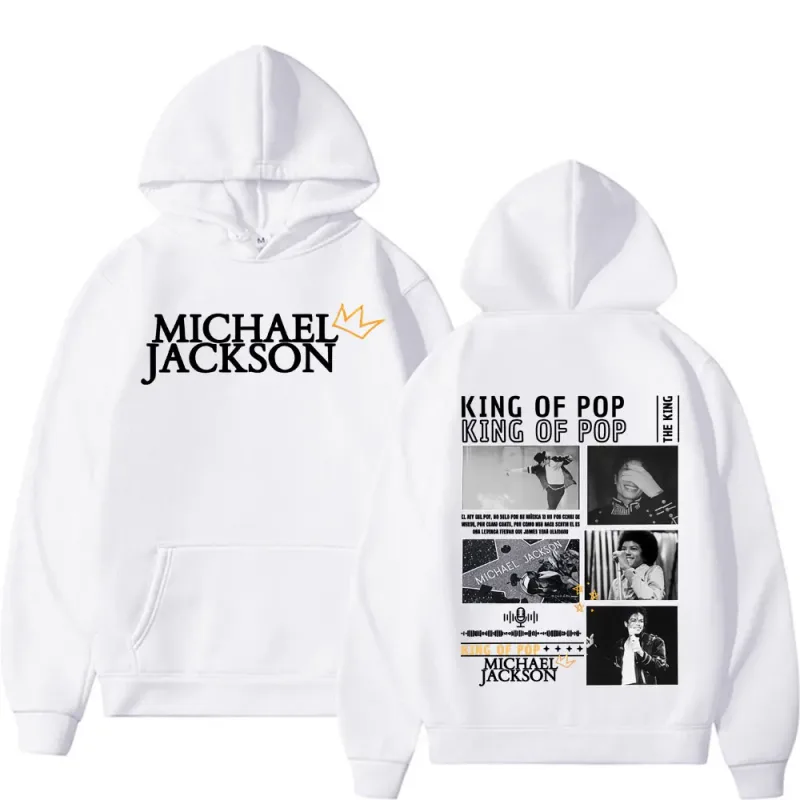 King of Pop Michael Jackson Tour Cover Sweatshirts Men's Clothing Fashion Hip Hop Punk Hooded Casual Oversized Hoodies Pullovers