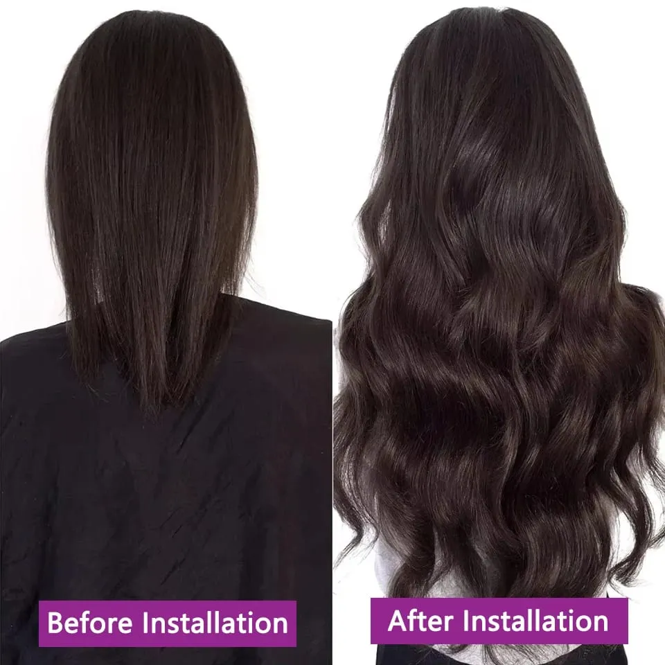 Tape In Hair Extensions Human Hair Natural Color Silk Soft Straight Seamless Invisible Tape In Extensions Color #2 for Women 50G
