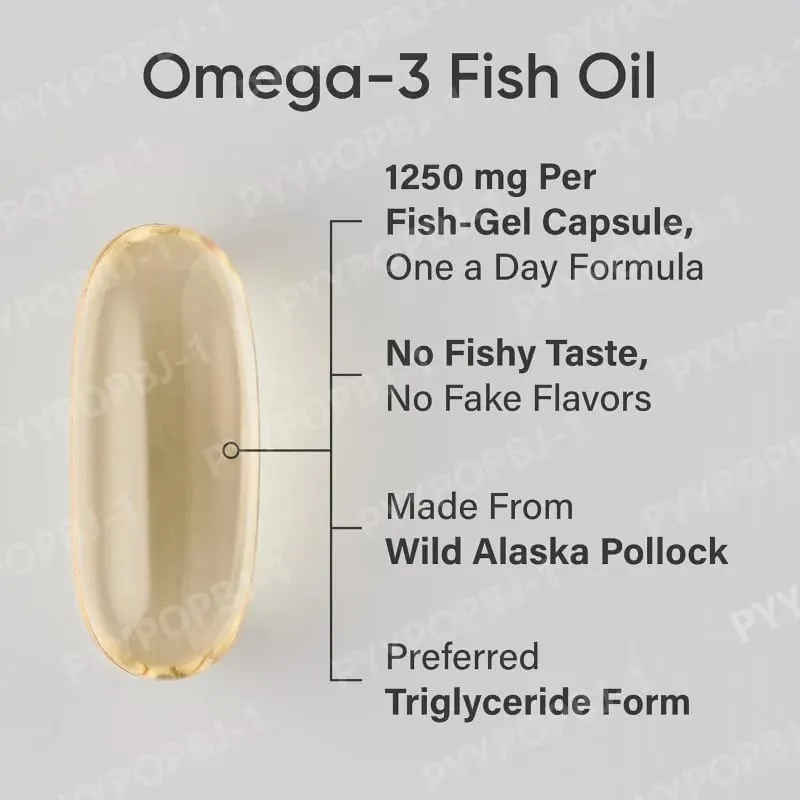Omega-3 Fish Oil Softgels 90 Capsules Rich in High-purity Nutritional Supplement — 690mg EPA and 260mg DHA Daily Health Support
