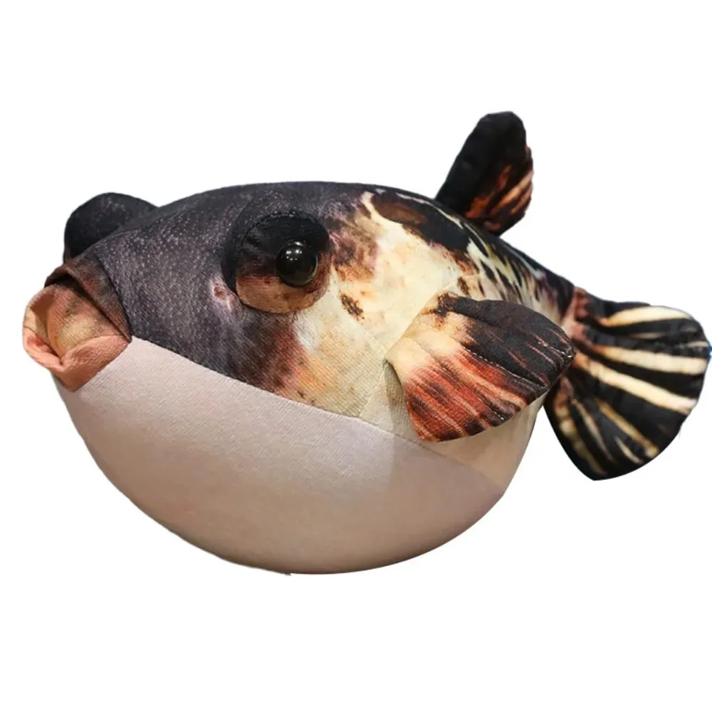 Stuffed Animals Simulation Puffer Fish Plush Toy Sofa Decorative Sleeping Doll Puffer Fish Plush Pendant Back Cushion 20cm
