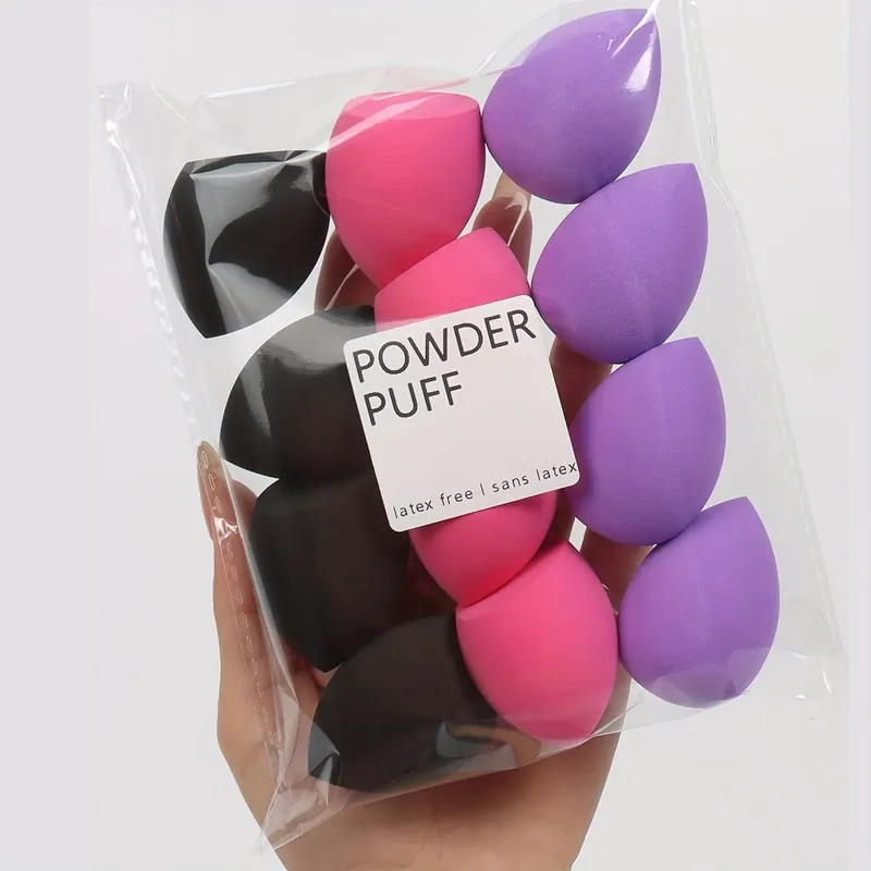 12 pieces latex free hydrophilic polyurethane beauty sponge set multi-color makeup mixing sponge suitable for liquid and cream