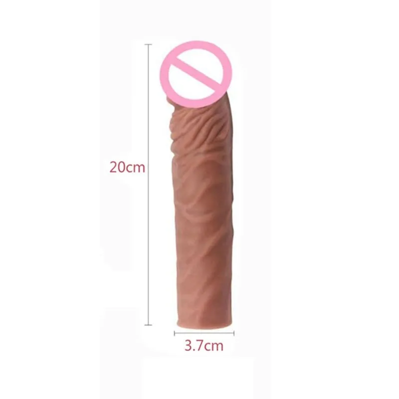 Extensión de pene realista, manga para pene, silicona reutilizable, alargador de pene, condones retardantes para hombres, consolador potenciador, Juguetes sexuales, tienda erótica