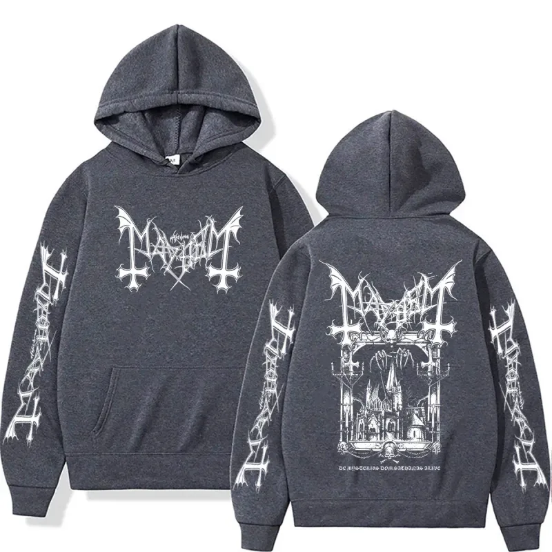 Rock Band Mayhem De Mysteriis Dom Sathanas Hoodie Men Women Death Black Metal Hooded Tracksuit Male Fashion Gothic Punk Hoodies