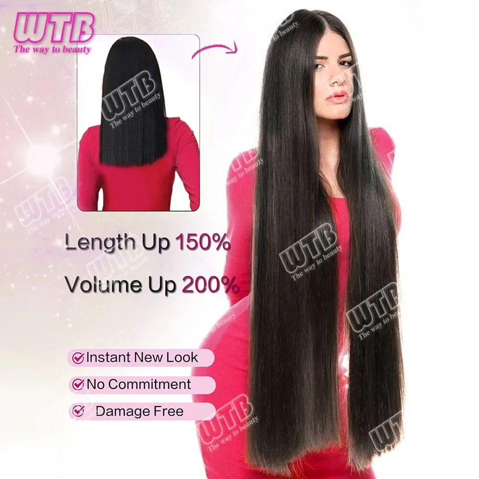 Extra Long Straight Synthetic 5 Clip Hair Extensions Ponytail Extension For Ladies Girls 20~40 Inches Clip In Extensions Hairpie