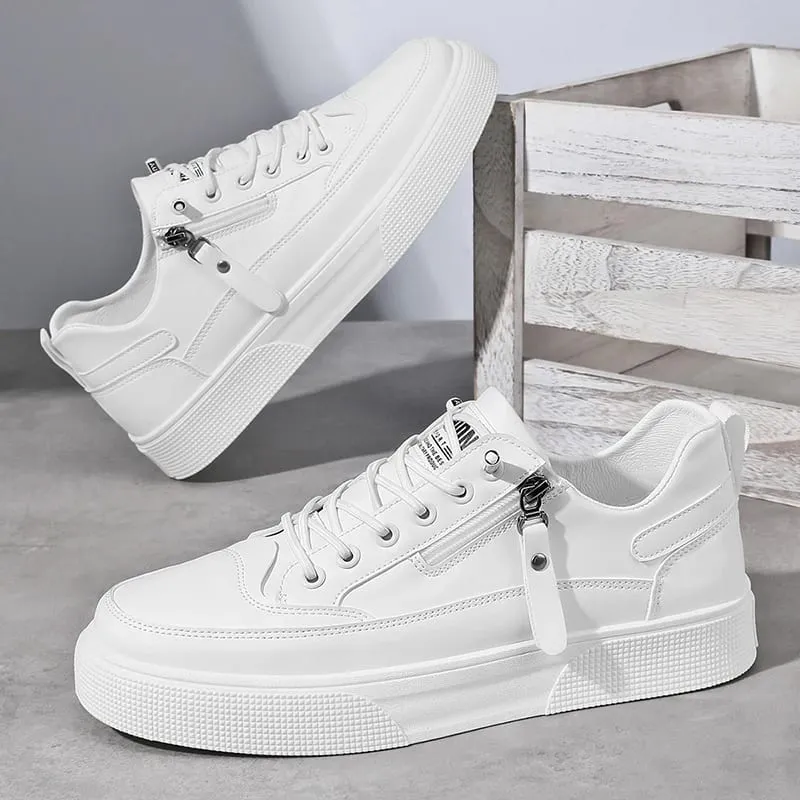 Men's Street Fashion Skateboard Shoes Versatile Sport Casual Sneakers Youth College Style White Shoes