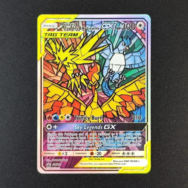 DIY PKM TCG Card TAG TEAM Latias & Latios Gengai Mimikyu Mewtwo Mew Moltres Zapdos Articuno GX Trading Card Game
