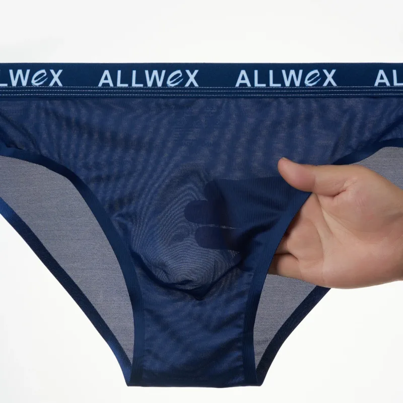 Ice Silk Seamless Briefs for Men Sexy Smooth Underwear 3D Pouch Underpants Comfortable Lingerie Panties Male Low Rise Knickers
