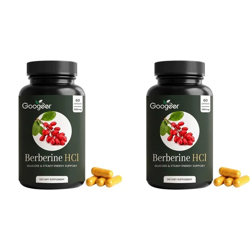 Googeer Berberine HCl Capsules Support Glucose Homeostasis and Steady Energy Plus Immune Support and Gut Health 60 Capsules