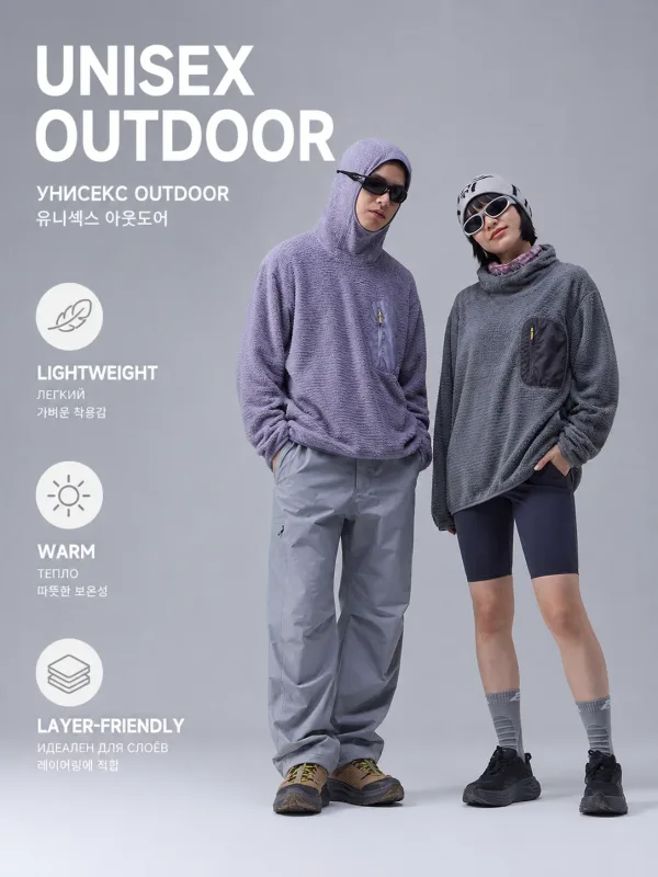 Unisex THERMOLITE® All Season Thermal Hoodie 190g Ultralight Breathable Fleece Mid Layer with Thumbholes & Zip Pocket