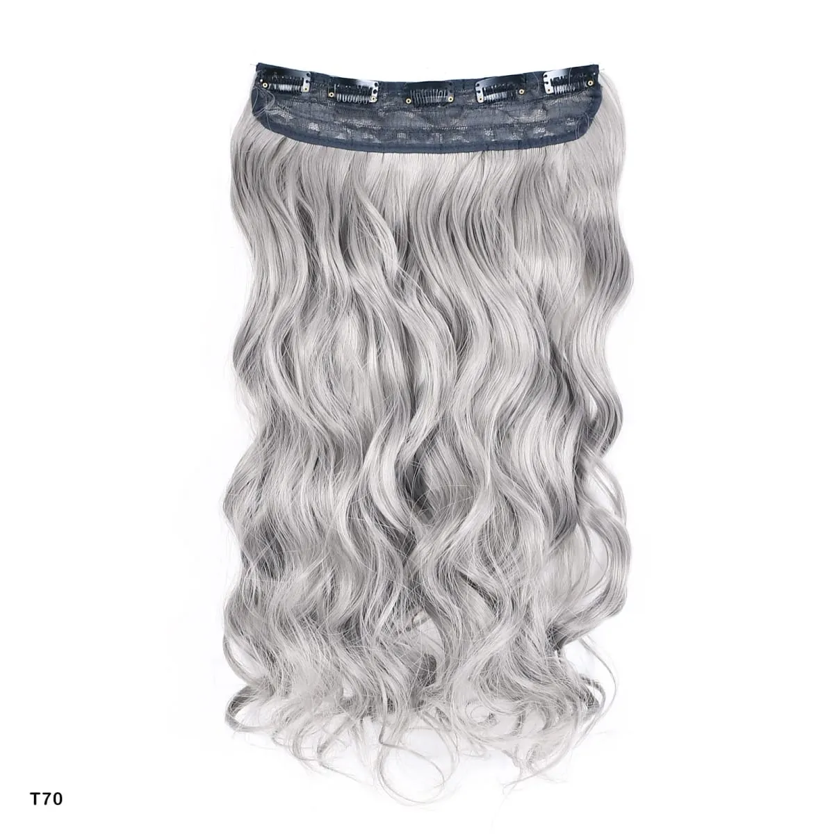 Zolin Clip in Hair Extension One Piece Long Straight Hair Black Gray Color Synthetic Hairpieces For Women Cosplay Use