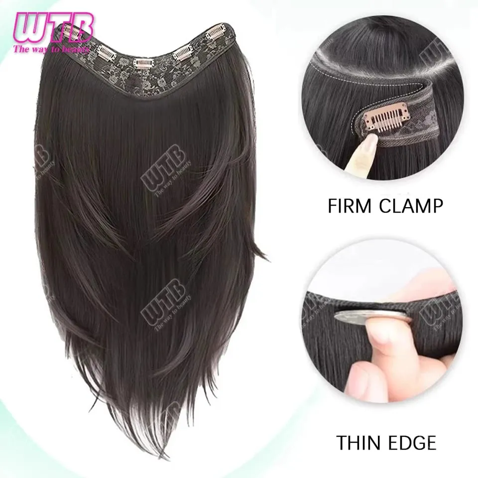 Synthetic Wig female One-piece Straight Wig Layered Extension Hair Wig Korean Fluffy Hair Piece Extension Hair Wig