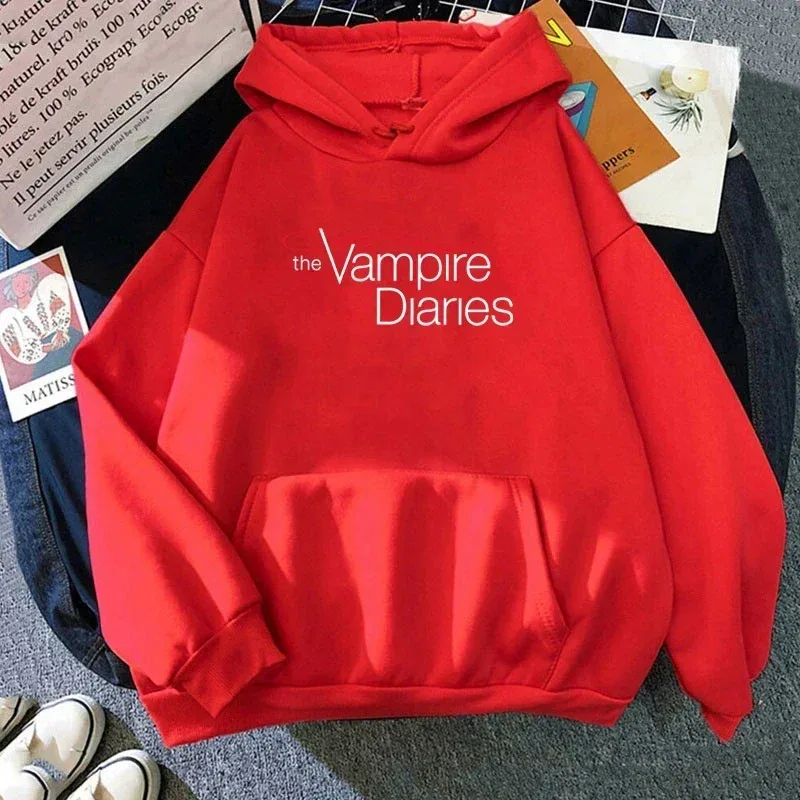 2026 New The Vampire Diaries Print Hoodie Women Men Casual Tops Autumn And Winter Sweatshirts Long Sleeve Harajuku Pullover