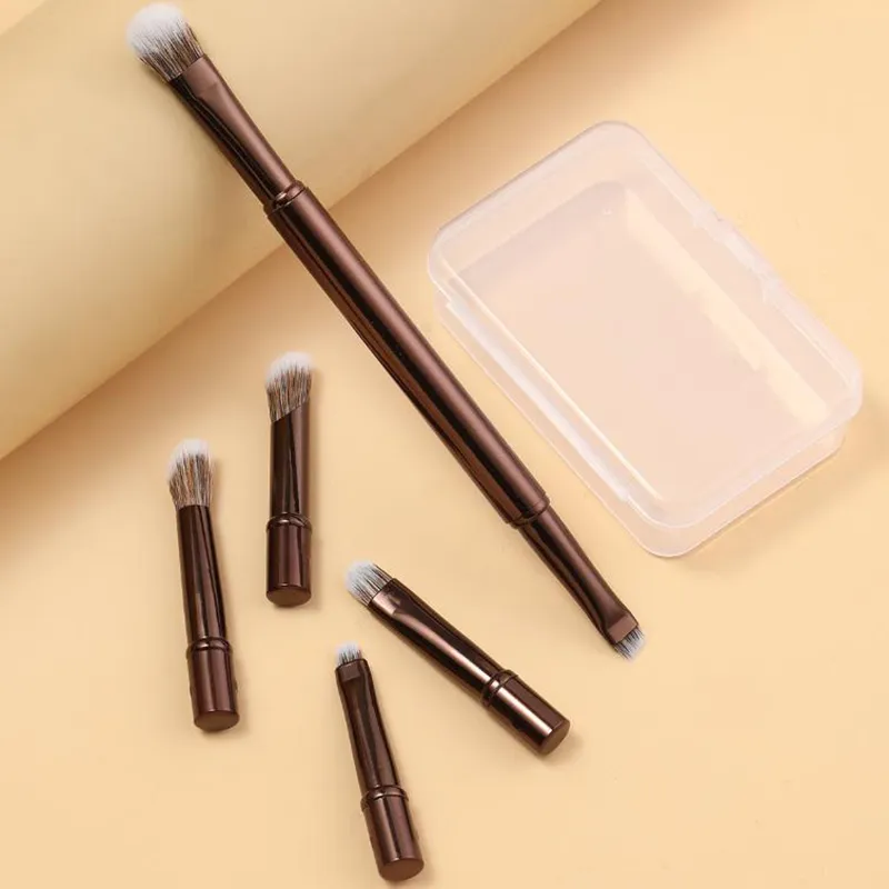 6Pcs Mini Travel Makeup Brushes Set With Box Portable Cosmetic Powder Foundation Blush Concealer Brushes Makeup Tools