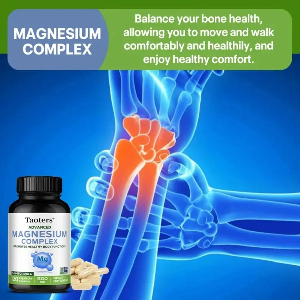 Magnesium Complex - Bone Muscle & Heart Health Supplement Sleep Support Muscle Relaxation Stress & Anxiety Relief