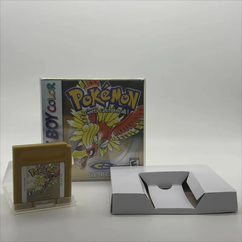 Pokemon Series Blue/Crystal/Gold/Green/Red/Silver/Yellow GBC Game in Box with Manuals for Video Game Cartridge USA Version
