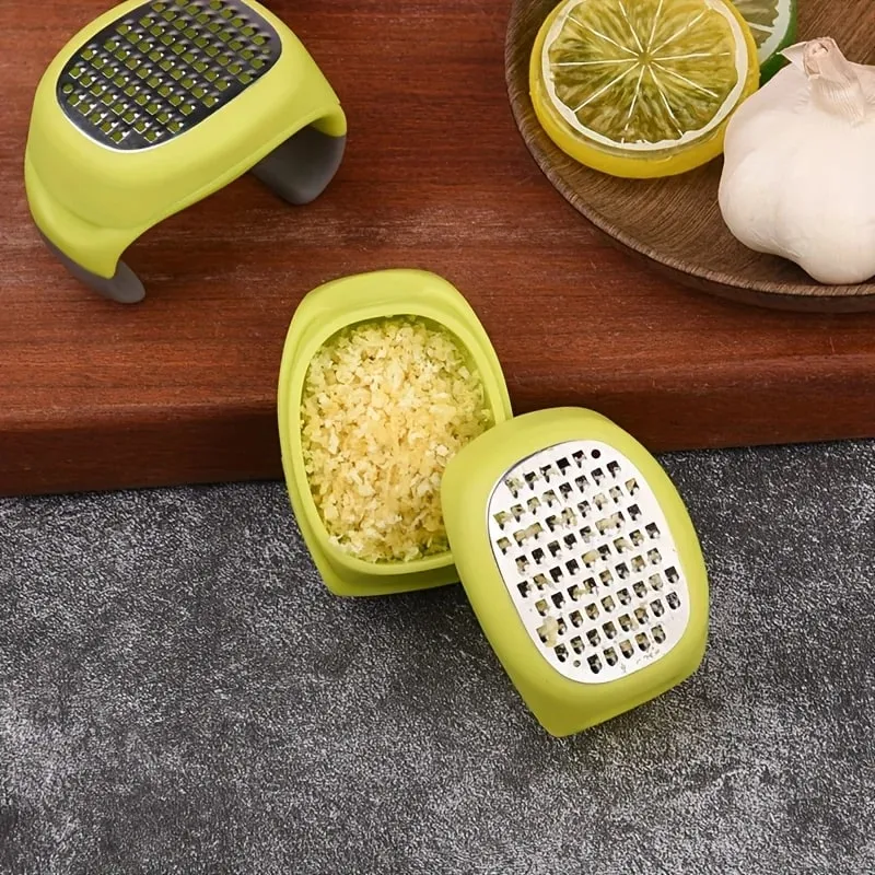 Stainless Steel 4-in-1 Manual Grater & Slicer - Lemon Cheese Garlic Ginger Zester Shredder Compact Kitchen Tool for Vegetables