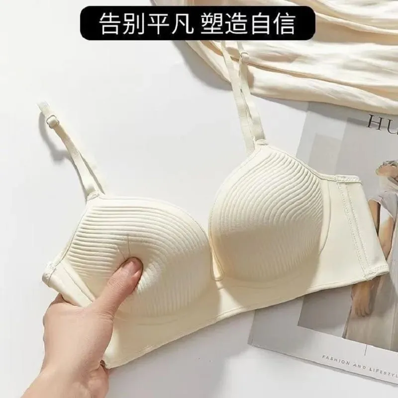 10CM Push Up Bra for Small Breast No Steel Wire Ultra Thick Padded Invisible Seamless Gathers Side Breast Bra Lingerie