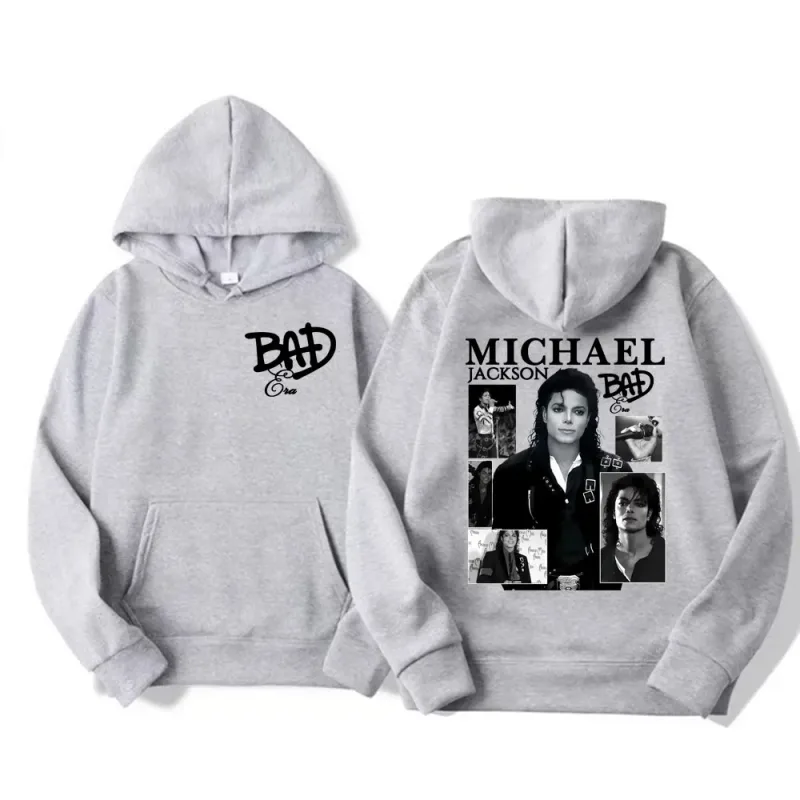 King of Pop Michael Jackson Bad Era Album Graphic Hoodies Men Women Vintage Hot Sale Hoodie Oversized Fleece Comfort Sweatshirts