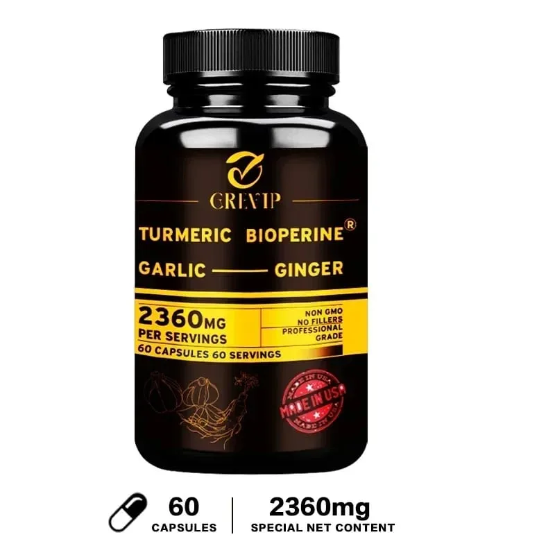 Συμπλήρωμα 4-σε-1 Turmeric Ginger - με Σκόρδο κουρκουμίνη μαύρο πιπέρι - Ανοσολογική υποστήριξη των αρθρώσεων Βελτιώνει την πέψη