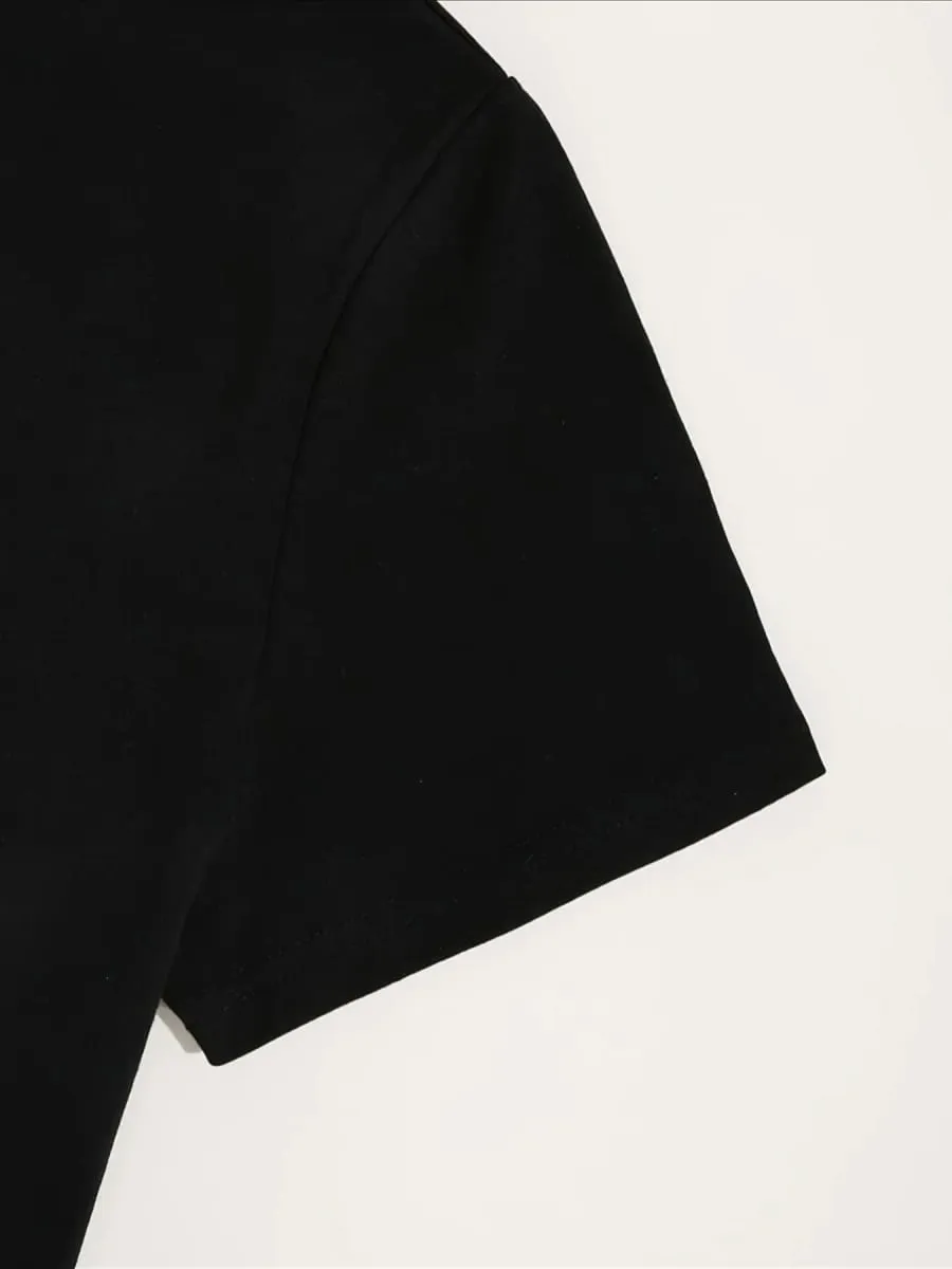 Sommer kvinders PERFEKT Print Casual Slim Fit Kortærmet T-shirt Minikjole med rund hals — image 5