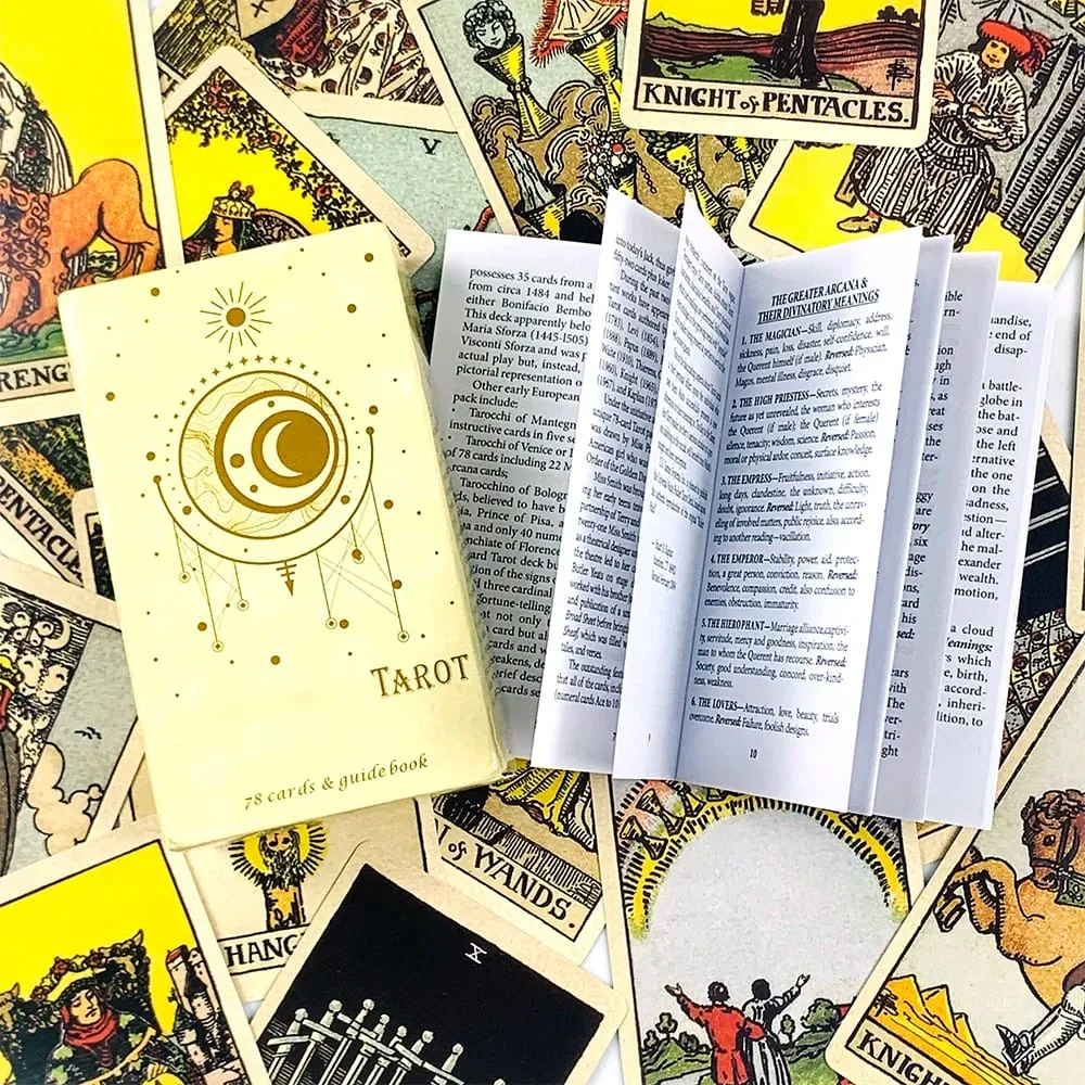 Tarot Cards Board Game Paper Instruction Manual Classic Design For Beginners & Pros Ideal For Divination Meditation & Gifts