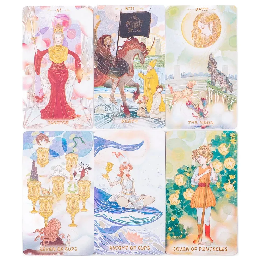 Serenity ROMANTIC REVIVAL BEGINS 80Pcs Fate Divination Tarot Cards FortuneTelling Card Games Party Board Game 10.3*6CM